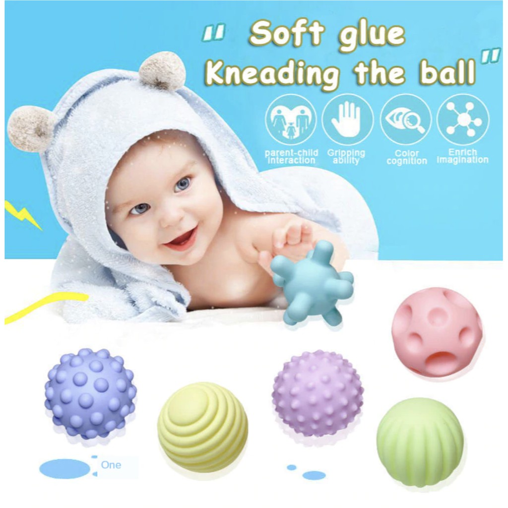 6pcs Sensory Touch Rubber Toy - Boo & Bub