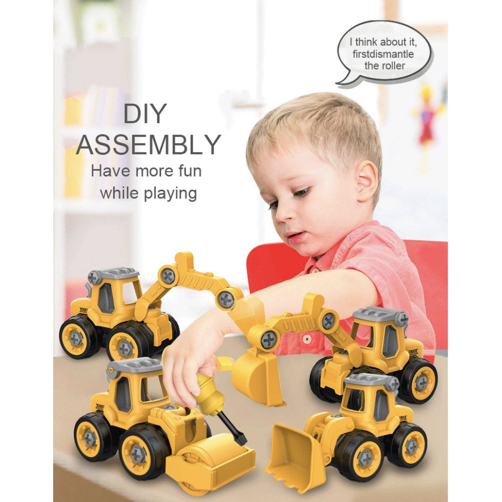 DIY Car Assembly Toy | Engineering Screw Dismantle Truck Excavator Bulldozer Vehicle Creative Early Educational - Boo & Bub