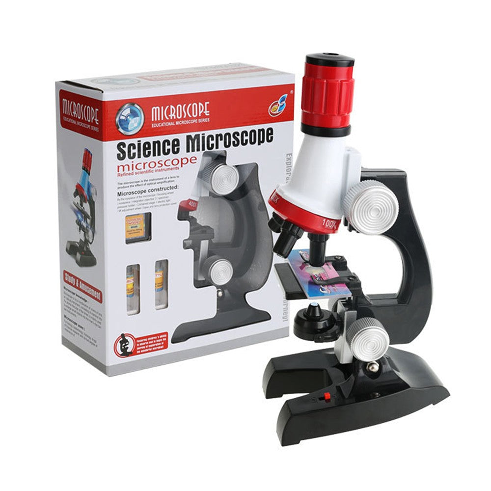 Kids Microscope Kit Lab LED 100X-400X-1200X | Home School Educational Toy Gift Science Biological for Children - Boo & Bub