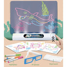 3D Glasses Fluorescent Magic Drawing Board | Luminous Handwriting Graffiti Lighting Pad Children Puzzle Educational - Boo & Bub