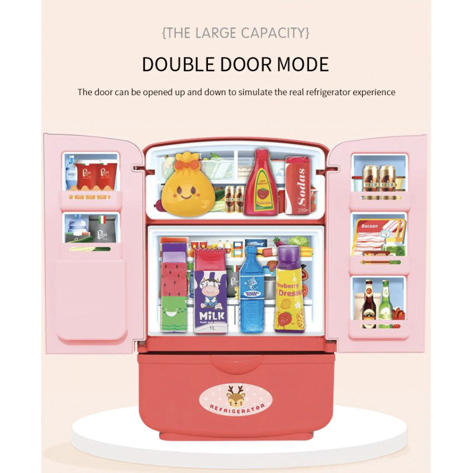 Kids Smart Refrigerator Fridge Toy | Pretend Play Kitchen Playset Simulation | Permainan Masak Masak Kanak Kanak - Boo & Bub