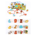 Baby Wooden Beads String with Metal Box | Toy Cartoon Fruit Animal toy Early Learning Educational Montessori - Boo & Bub