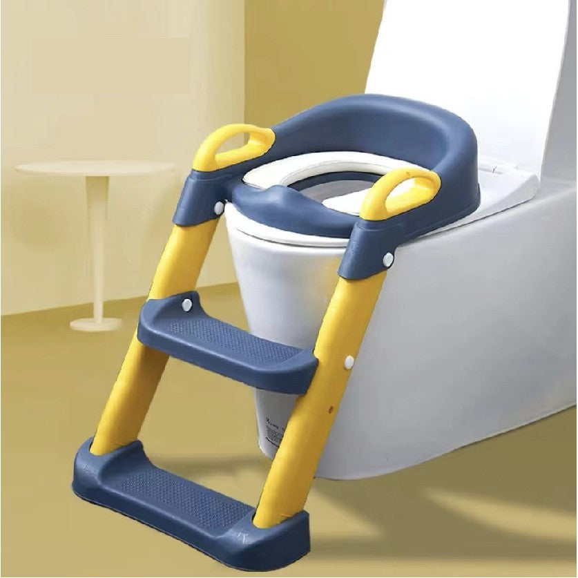 Kids Foldable Soft-Padded Cushion Toilet Training Seat With Anti-Slip Step Ladder | Potty Urinal stool training - Boo & Bub