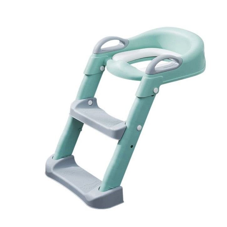 Kids Foldable Soft-Padded Cushion Toilet Training Seat With Anti-Slip Step Ladder | Potty Urinal stool training - Boo & Bub