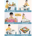 Multi-Function Children Building Blocks Table | Learning Playing Study Drawing Compatible Duplo Kids Desk - Boo & Bub