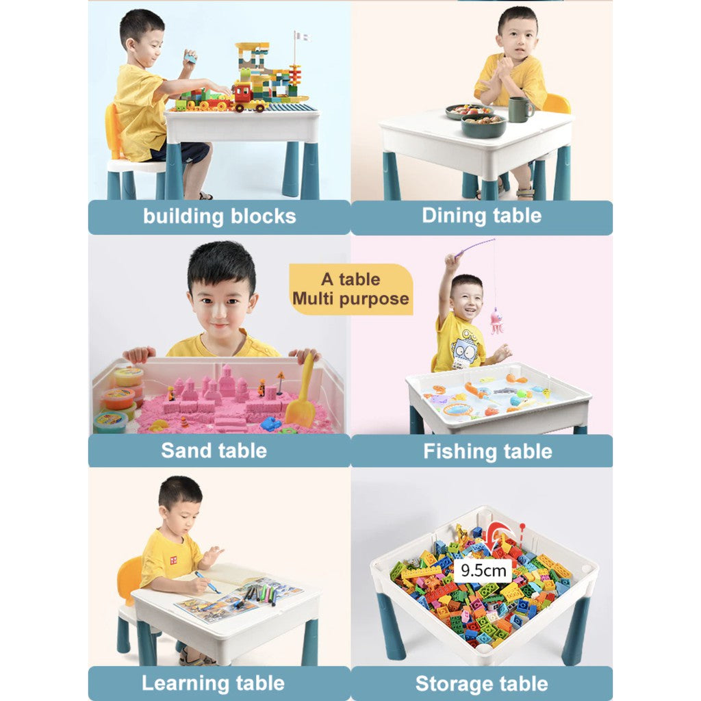 Multi-Function Children Building Blocks Table | Learning Playing Study ...