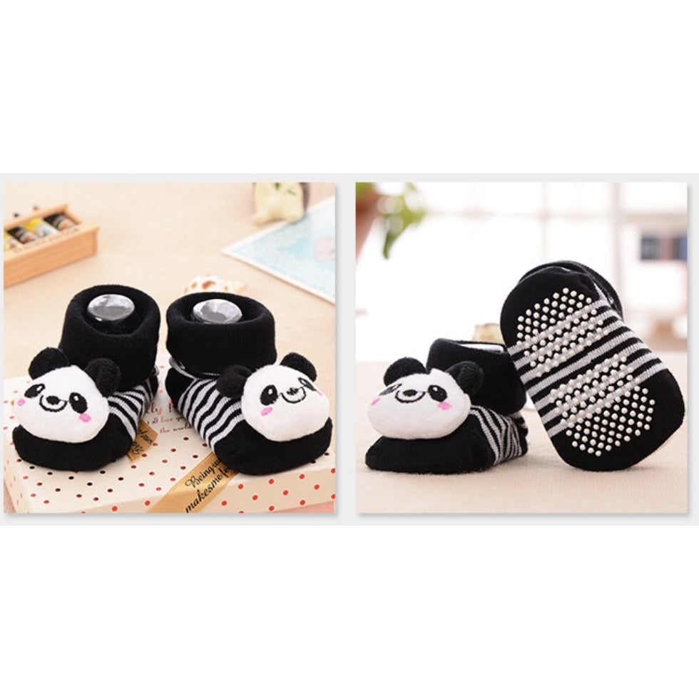 Newborn Baby Anti Slip Cotton Socks | Cartoon 3D Doll With Non-Slip Bottom sock - Boo & Bub