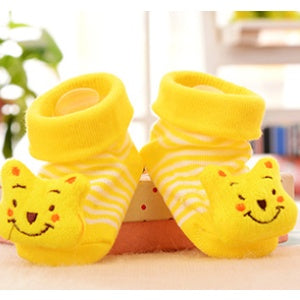 Newborn Baby Anti Slip Cotton Socks | Cartoon 3D Doll With Non-Slip Bottom sock - Boo & Bub