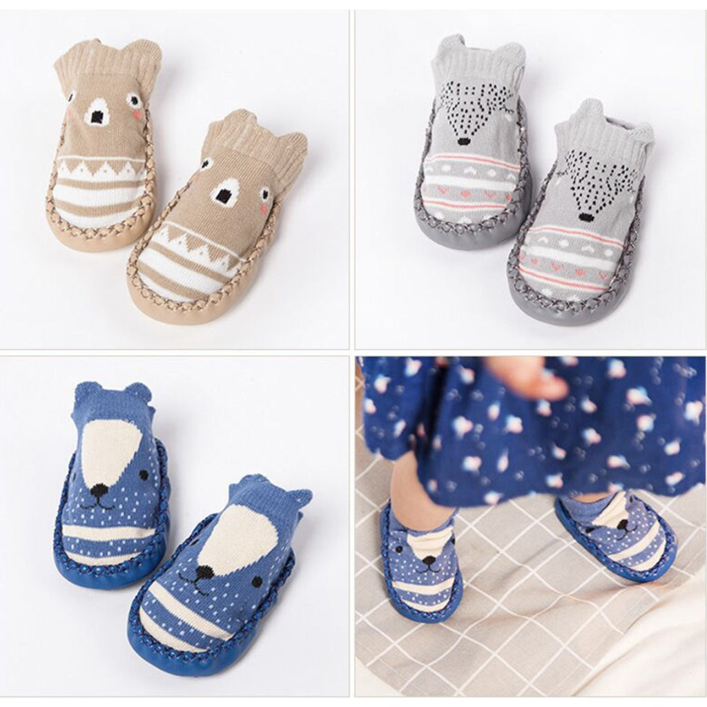 Baby Toddler Kid Anti Slip Shoe Socks | Cartoon animal Sock soft Bottom needs - Boo & Bub