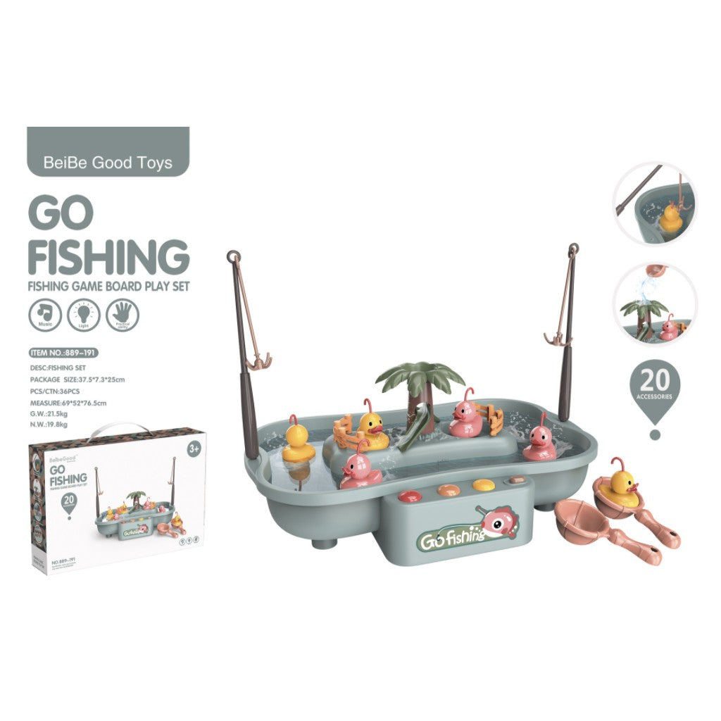 Kids Electric Fishing Toys Platform with Music Light | Baby Toys Child Game Play Fish Outdoor Toys Fishing Games - Boo & Bub