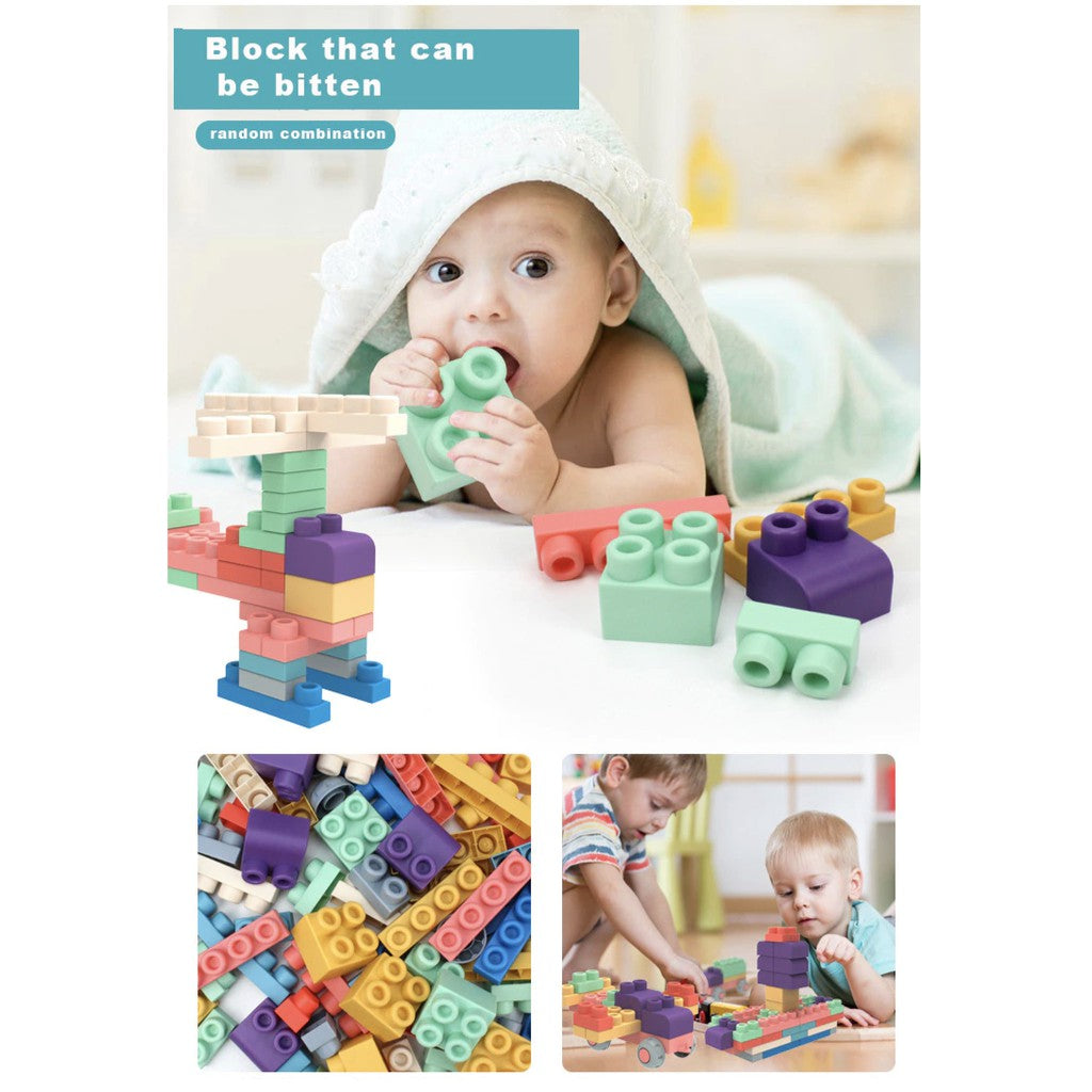 Baby 3D Soft Plastic Big Size Building Blocks | DIY Compatible Rubber ...