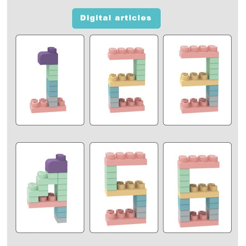 Baby 3D Soft Plastic Big Size Building Blocks | DIY Compatible Rubber Brick Early Educational Teethers Bricks - Boo & Bub