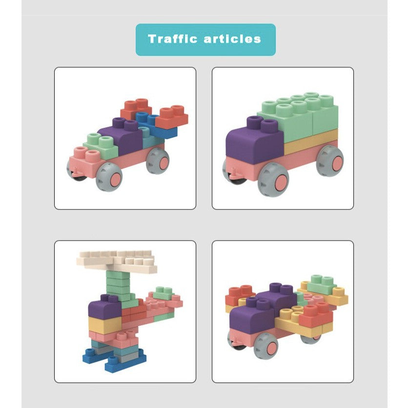 Baby 3D Soft Plastic Big Size Building Blocks | DIY Compatible Rubber ...