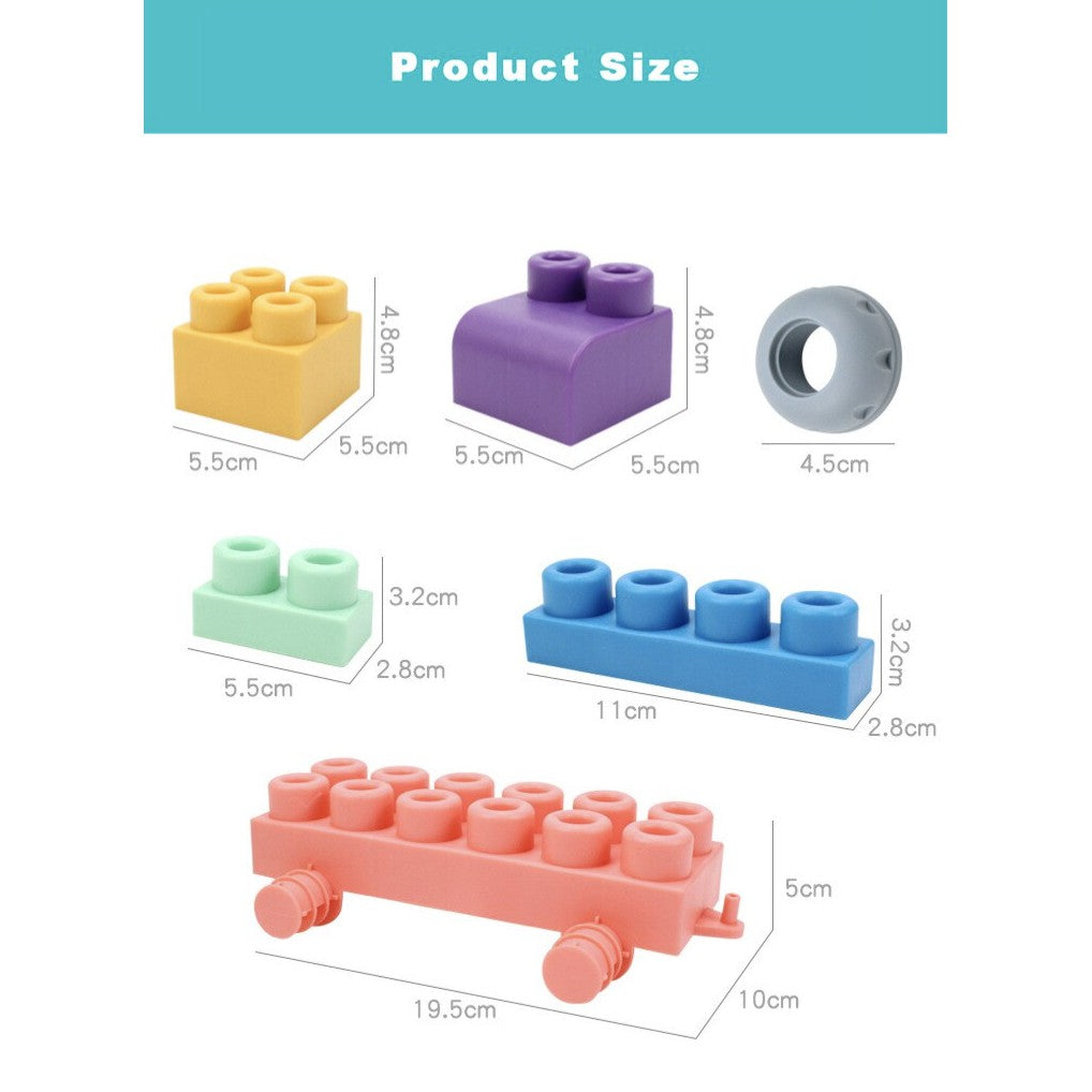 Baby 3D Soft Plastic Big Size Building Blocks | DIY Compatible Rubber ...