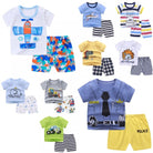 2PCS Kids Short Sleeve T-Shirt Shorts Set | Baju Budak Fashion | Boys Girls Children Clothing Summer Wear - Boo & Bub