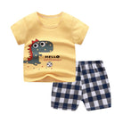 2PCS Kids Short Sleeve T-Shirt Shorts Set | Baju Budak Fashion | Boys Girls Children Clothing Summer Wear - Boo & Bub