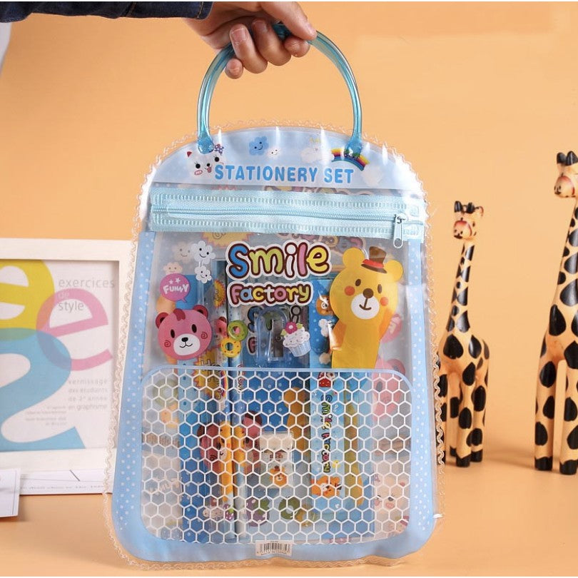 Kids Cartoon Stationery Gift Set in tote Goodies Bag | Birthday Christmas Gift 学生文具套礼物 Alat Tulisan - Boo & Bub