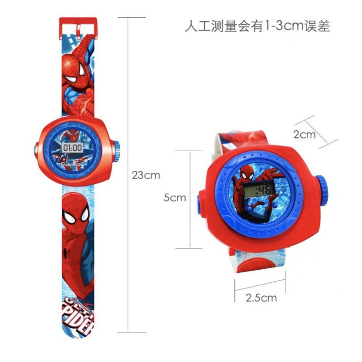 Kids 3D Projection Glow LED Child Digital Watch | Cartoon Super hero rubber watches for boy girl gift - Boo & Bub