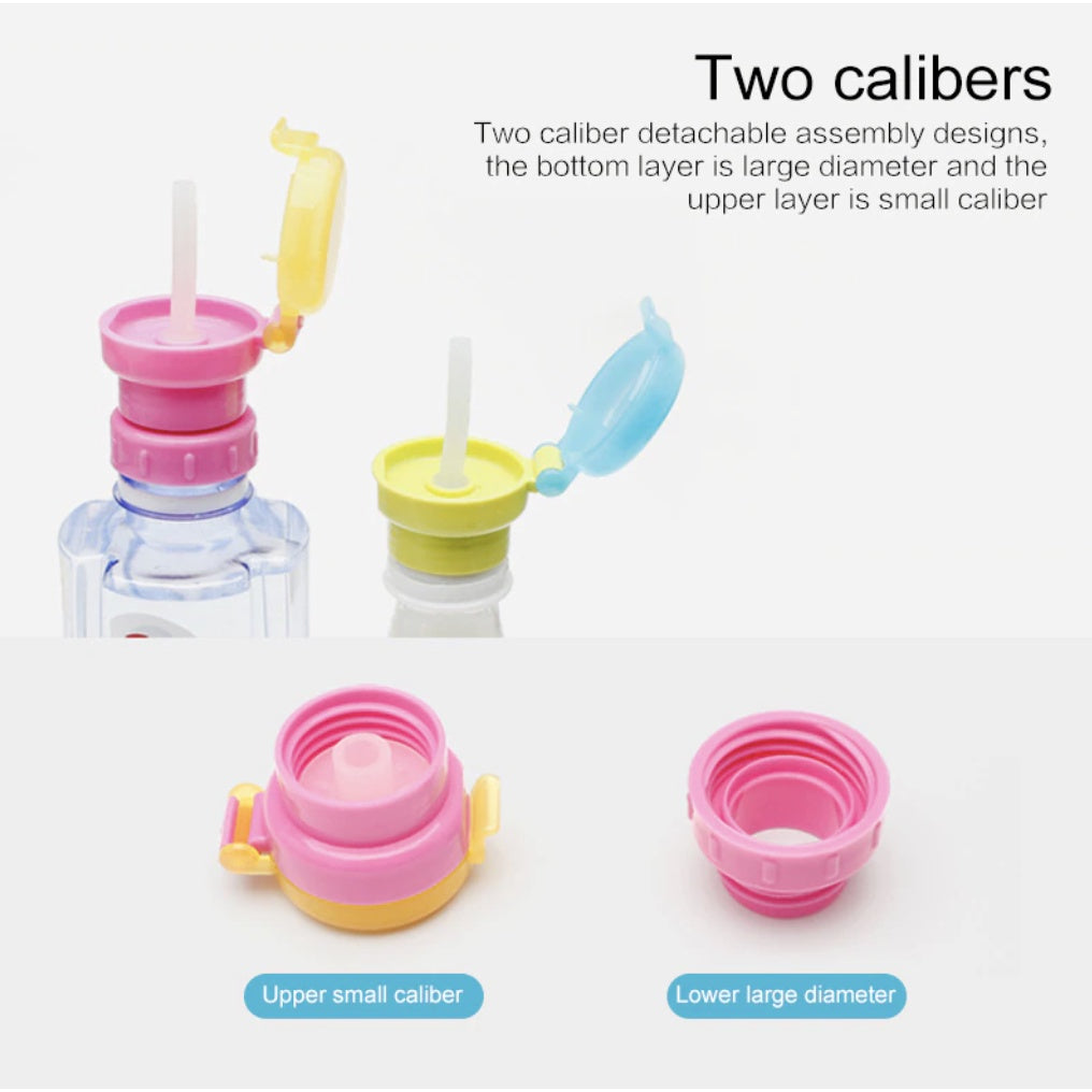 Portable Spill Proof Straw Cap | Juice Soda Water Bottle Twist Cover for toddler Kids kid Baby - Boo & Bub