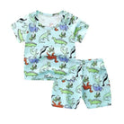 2PCS Kids Short Sleeve T-Shirt Shorts Set | Baju Budak Fashion | Boys Girls Children Clothing Summer Wear - Boo & Bub