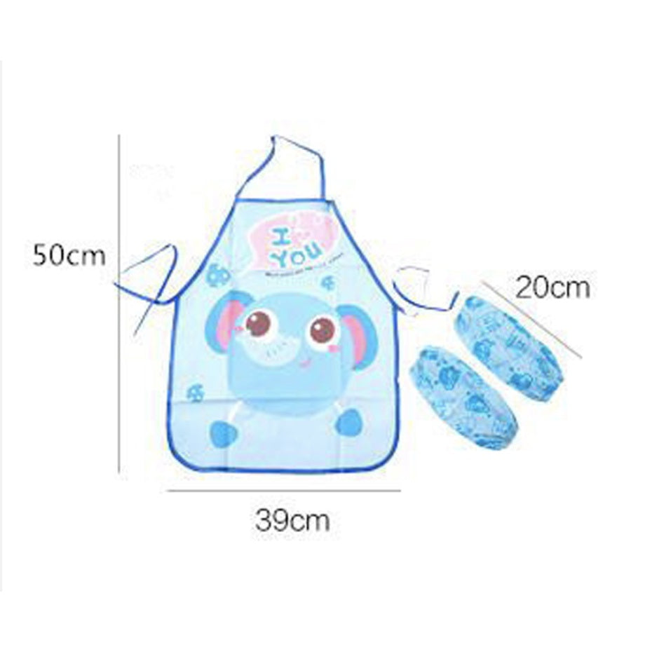 Kid Cartoon Waterproof Apron & Arm Sleeve | Outdoor dirty Art Play Food Kitchen Baking Painting Activities - Boo & Bub