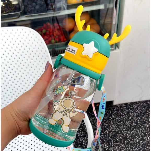 Kids Water Bottle BPA FREE 480ml with Drinking Straw Water Tumbler |  Leakproof Water Bottles Outdoor School - Boo & Bub