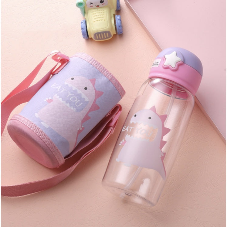 Kids Water Bottle BPA FREE 480ml with Drinking Straw Water Tumbler |  Leakproof Water Bottles Outdoor School - Boo & Bub