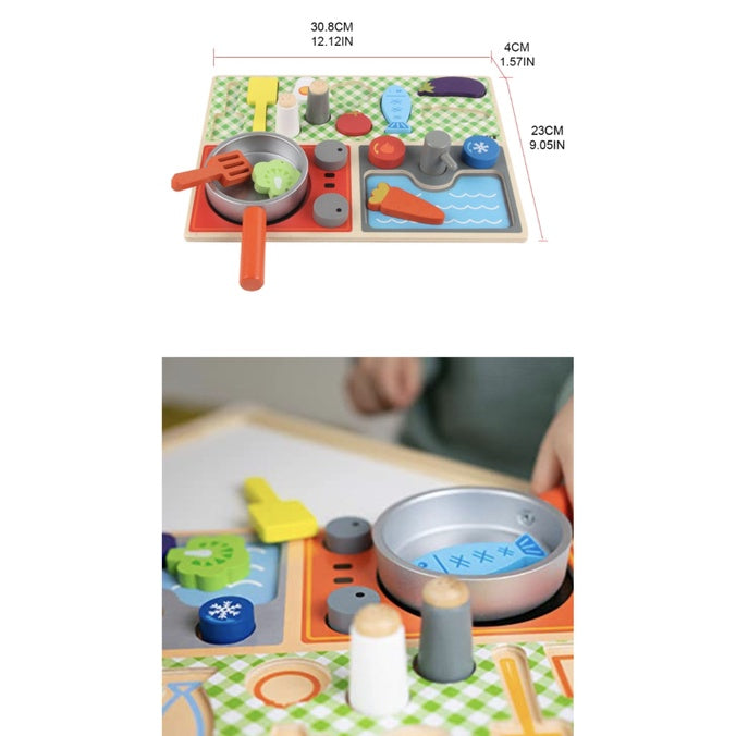 Wooden Pretend Play Board Set | Toy Ice Cream Kitchen BBQ Fruit Shop store Early Education Learning Montessori - Boo & Bub