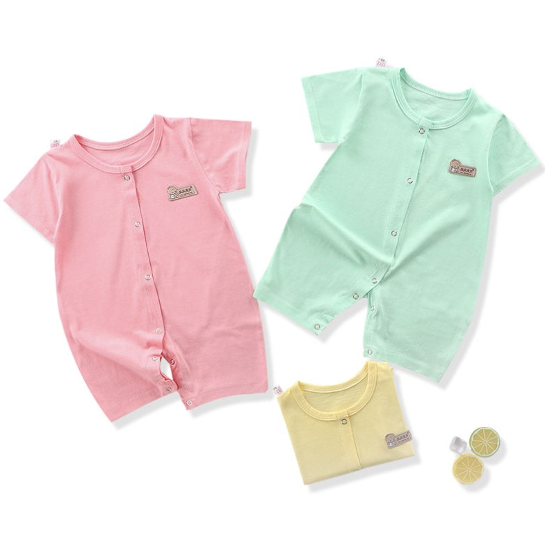 Baby Plain Rompers | Newborn Infant Boy Girl Clothing Short Sleeve romper Clothes | Baju Bayi - Boo & Bub