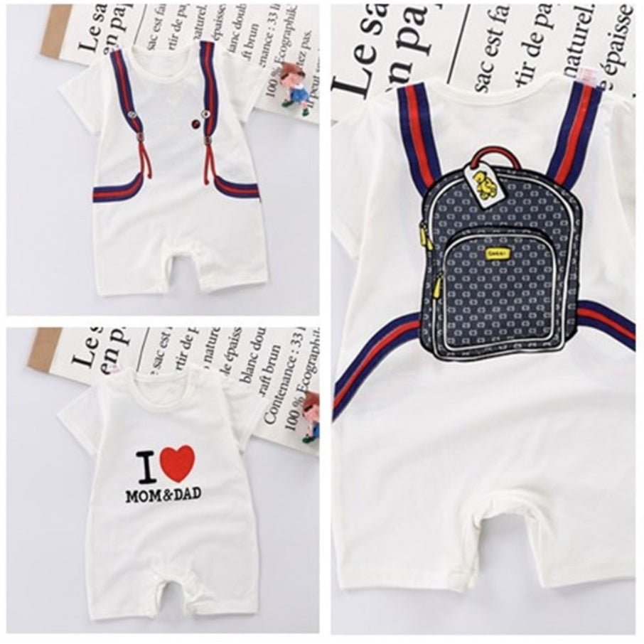 Baby Plain Rompers | Newborn Infant Boy Girl Clothing Short Sleeve romper Clothes | Baju Bayi - Boo & Bub