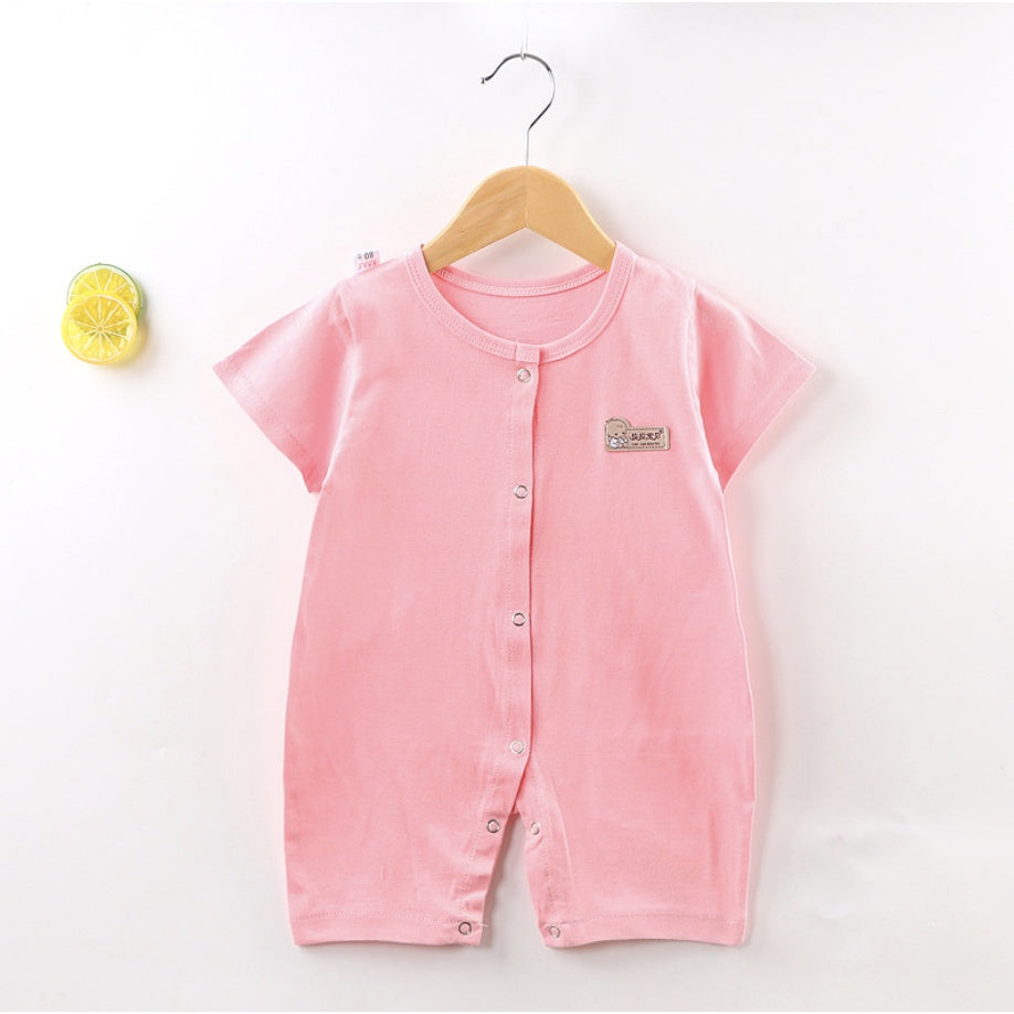 Baby Plain Rompers | Newborn Infant Boy Girl Clothing Short Sleeve romper Clothes | Baju Bayi - Boo & Bub