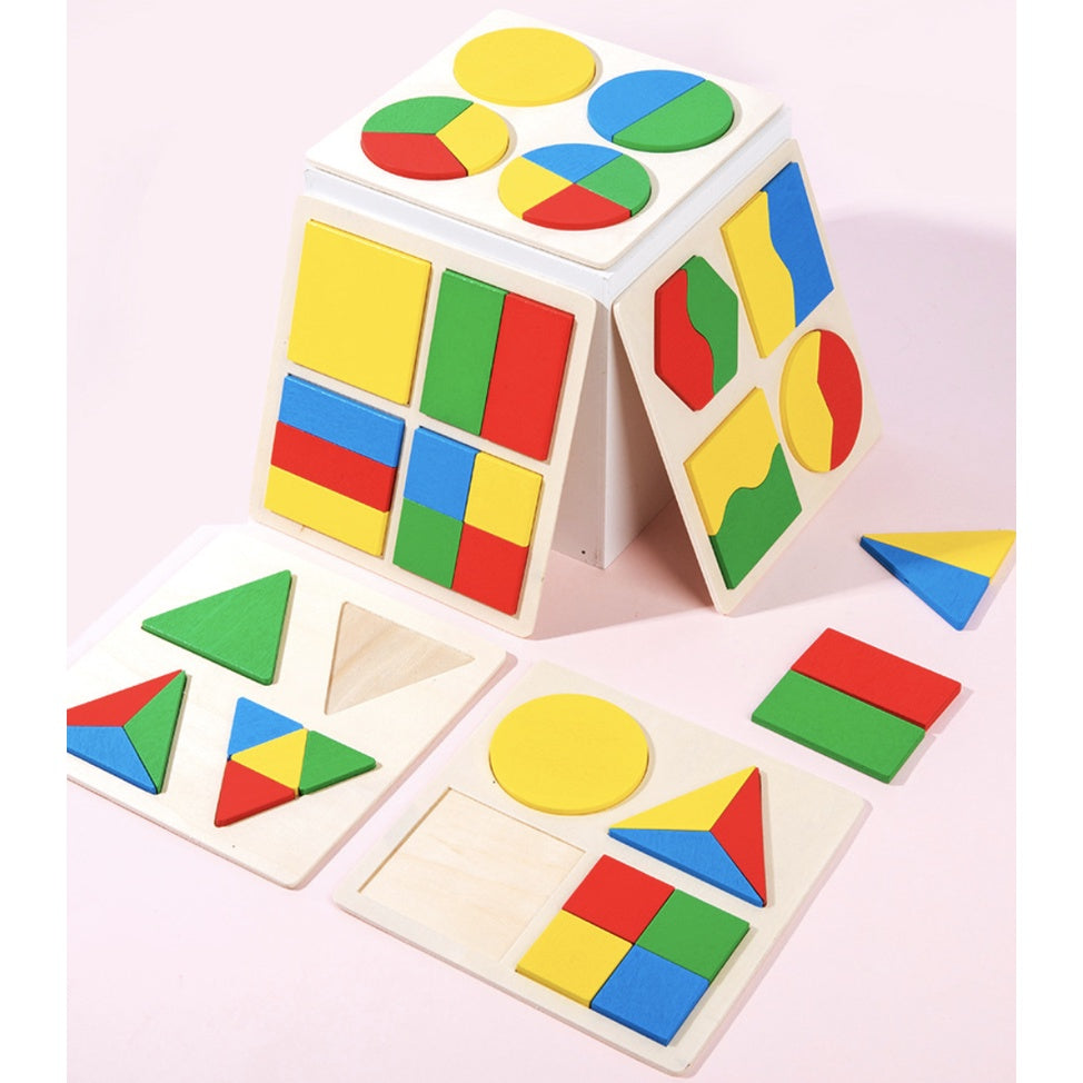 Wooden Geometric Shapes Puzzle | Sorting Shape Early Learning Educational Toy Kids Baby Toddler Toys - Boo & Bub