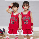 2PCS Kids Sleeveless Basketball Vest Set | Tracksuits T Shirt+Shorts Lakers Bull Sport Jersey - Boo & Bub