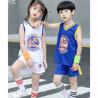 2PCS Kids Sleeveless Basketball Vest Set | Tracksuits T Shirt+Shorts Lakers Bull Sport Jersey - Boo & Bub