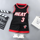 2PCS Kids Sleeveless Basketball Vest Set | Tracksuits T Shirt+Shorts Lakers Bull Sport Jersey - Boo & Bub