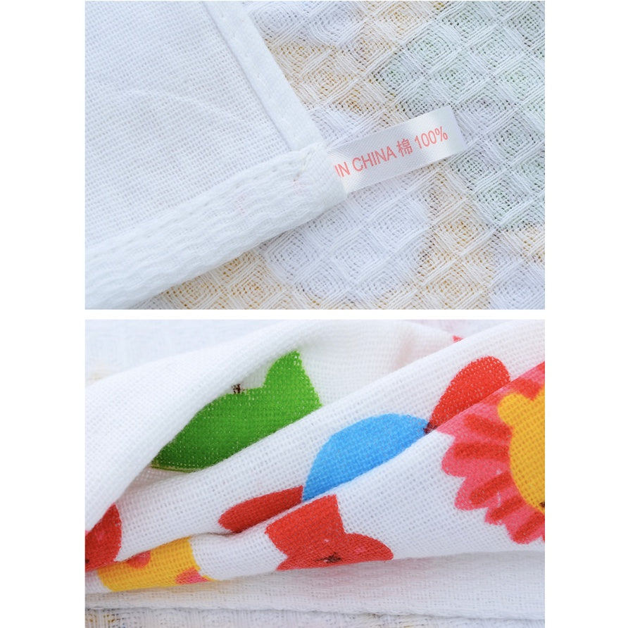 Baby Cotton Soft Cartoon Handkerchief | Newborn Toddler Soft Bath Gauze Feeding Kids Wash 手帕 - Boo & Bub