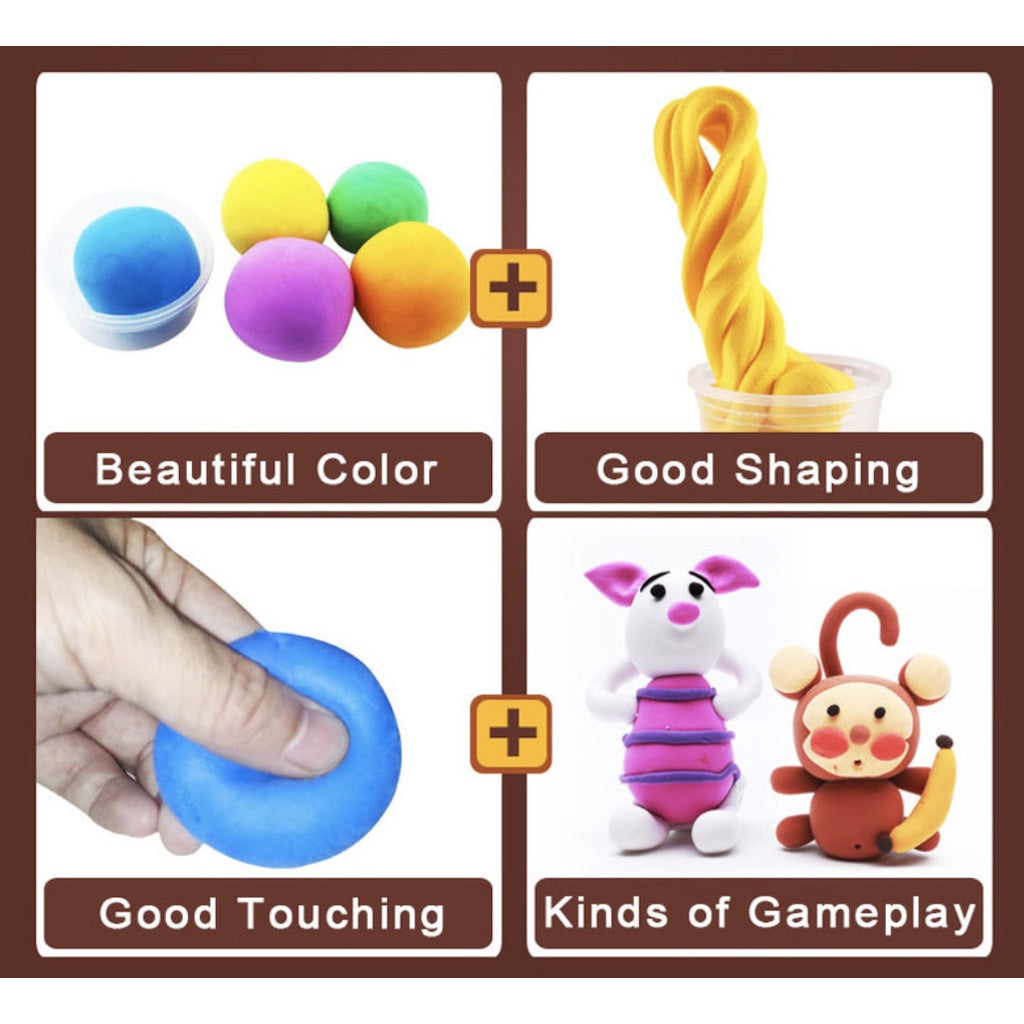 Non-Toxic Plasticine | Colored Educational Air Dry Clay | Children Mud Toy slime, Super Light Clay Play Doh - Boo & Bub