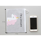 Unicorn Side Pull Pencil Case | Cosmetic Pouch Beg Tangan Wanita Student Bag Organizer Mask Bag - Boo & Bub