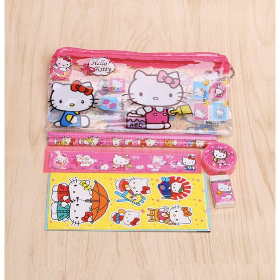 7PCS Kids Cartoon Pencil Case | Gift Set in tote Goodies Bag | Birthday Christmas Gift 学生文具套礼物 Alat Tulisan - Boo & Bub