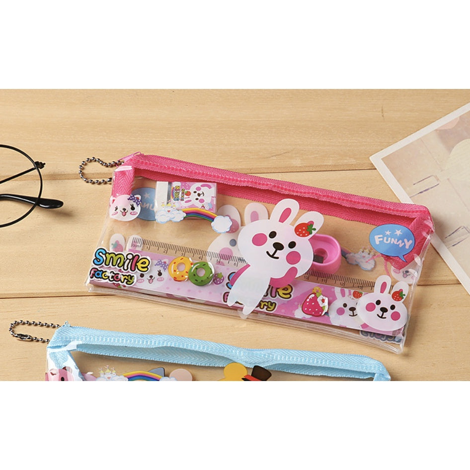 7PCS Kids Cartoon Pencil Case | Gift Set in tote Goodies Bag | Birthday Christmas Gift 学生文具套礼物 Alat Tulisan - Boo & Bub