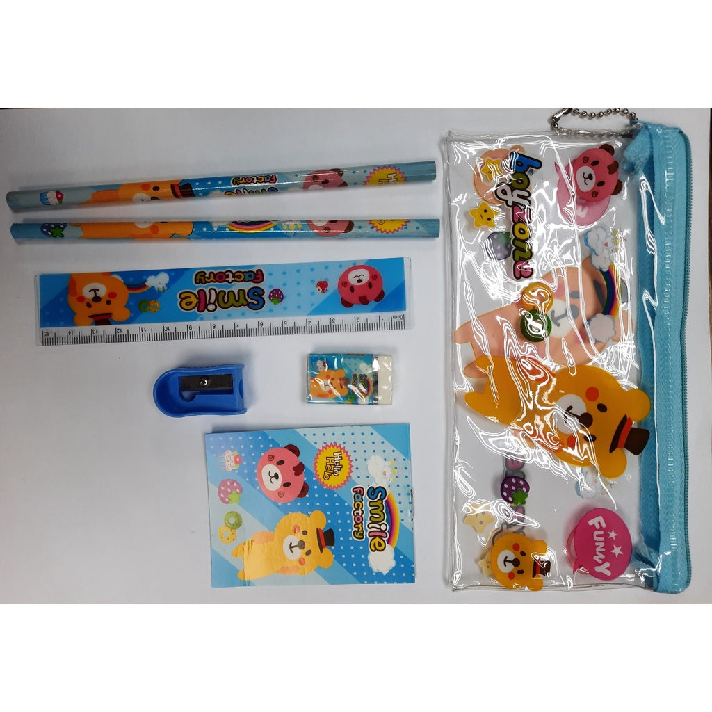 7PCS Kids Cartoon Pencil Case | Gift Set in tote Goodies Bag | Birthday Christmas Gift 学生文具套礼物 Alat Tulisan - Boo & Bub