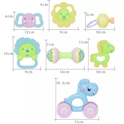 5pcs Newborn Baby Teether With Storage Box | Cartoon Animal Rattle Toys Children Early Learning Baby Teether Toys - Boo & Bub