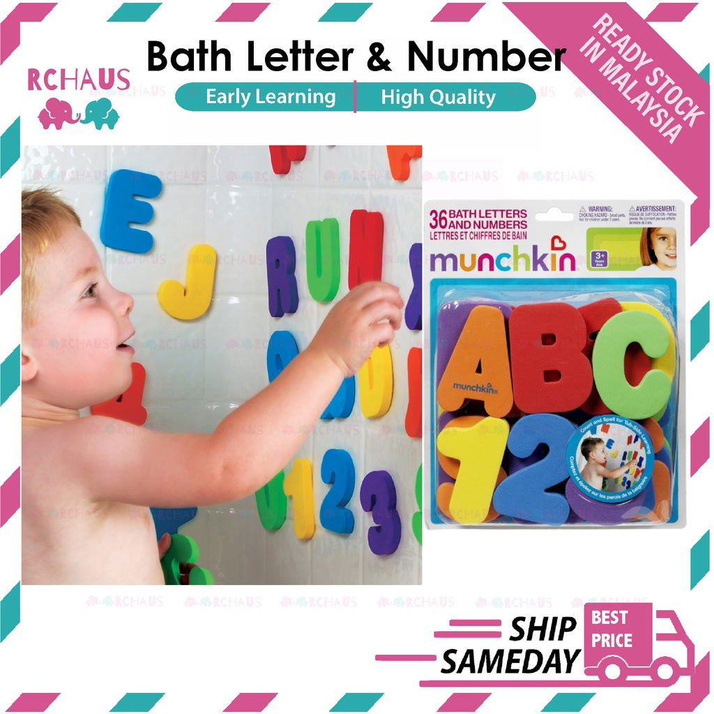Munchkin 36pcs Bath Letters & Number | Child Puzzle Baby Toy Numbers B ...