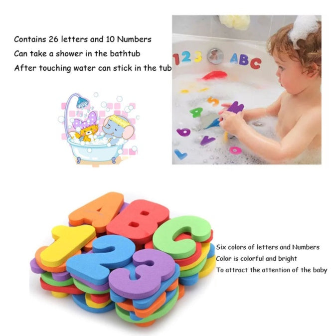 Munchkin 36pcs Bath Letters & Number | Child Puzzle Baby Toy Numbers B ...