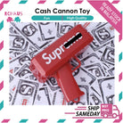 Supreme Cash Cannon | Money Toy Gun | Mainan Pistol Wang Kertas with 100 pcs Bills Party Games Outdoor - Boo & Bub