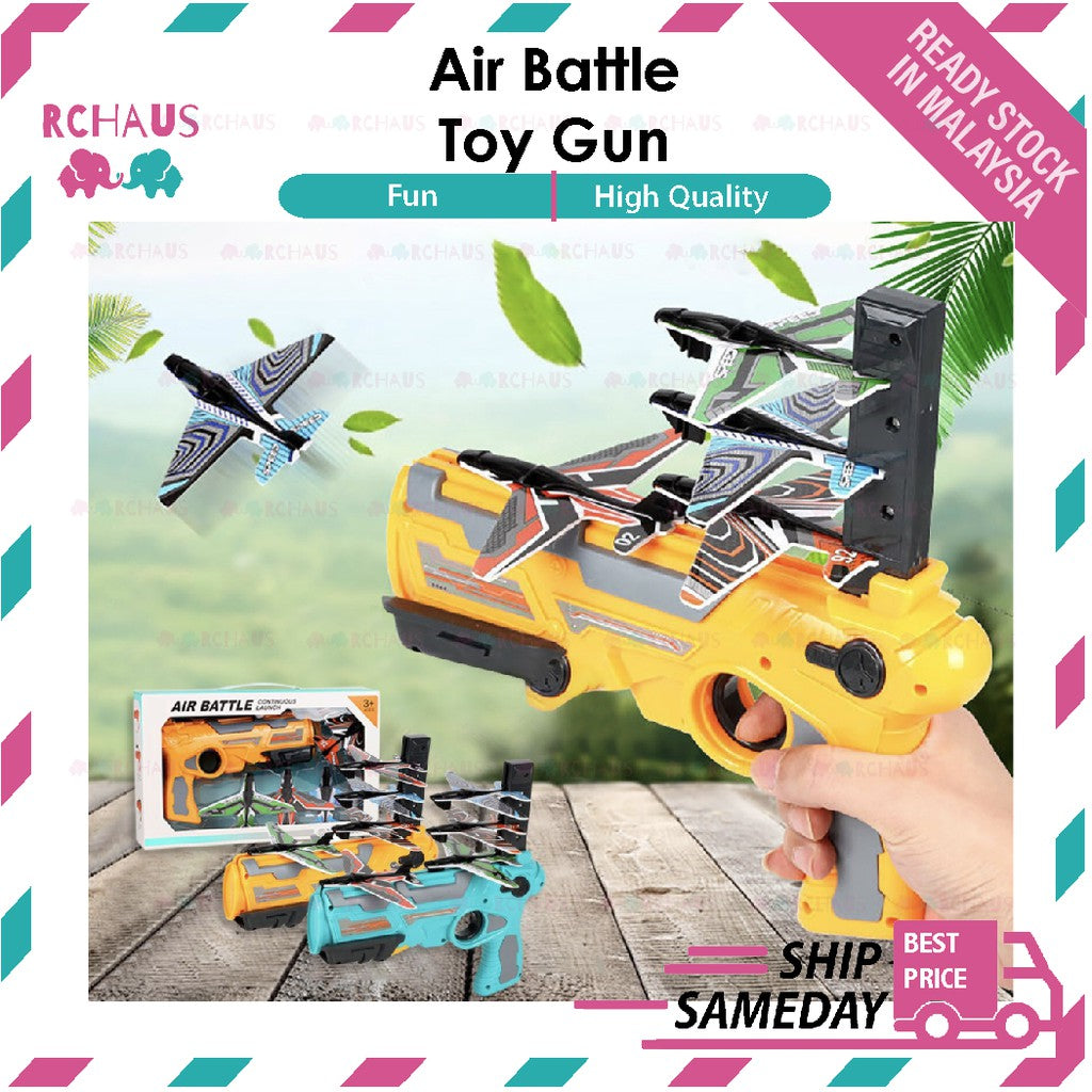 Air Battle Airplane Glider Toy Gun | Flight EVA Soft Aircraft Flying Launcher Toys Airsoft Gun Continuous Launch - Boo & Bub